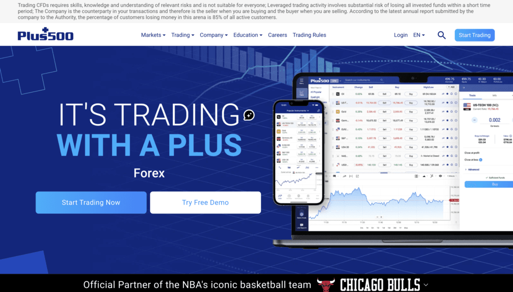 Plus500 Webpage